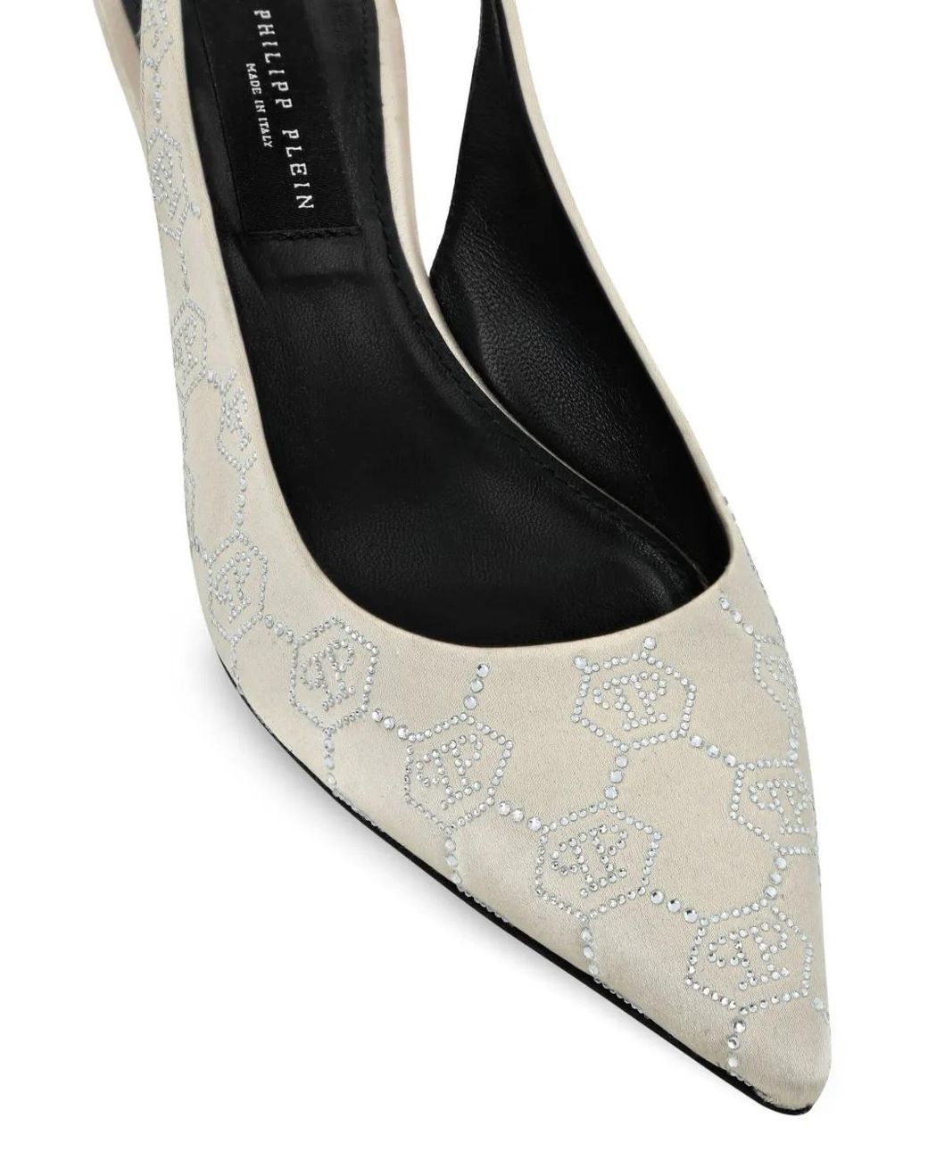 Philipp Plein Metallic 55Mm Rhinestone Monogram Slingback Pumps
