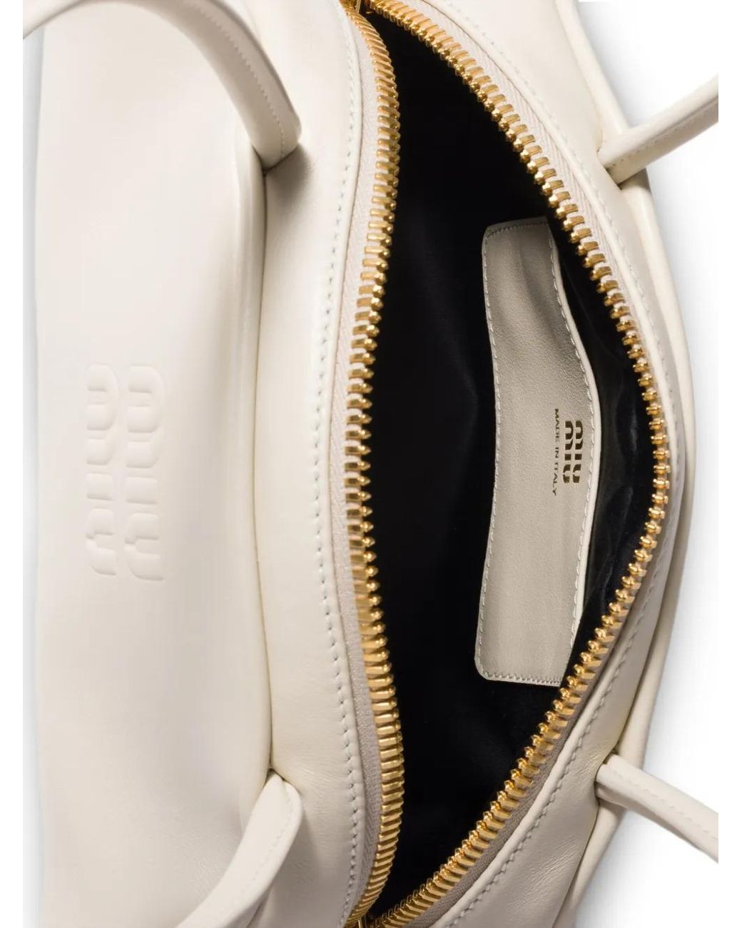 Miu Miu White Beau Leather Shoulder Bag