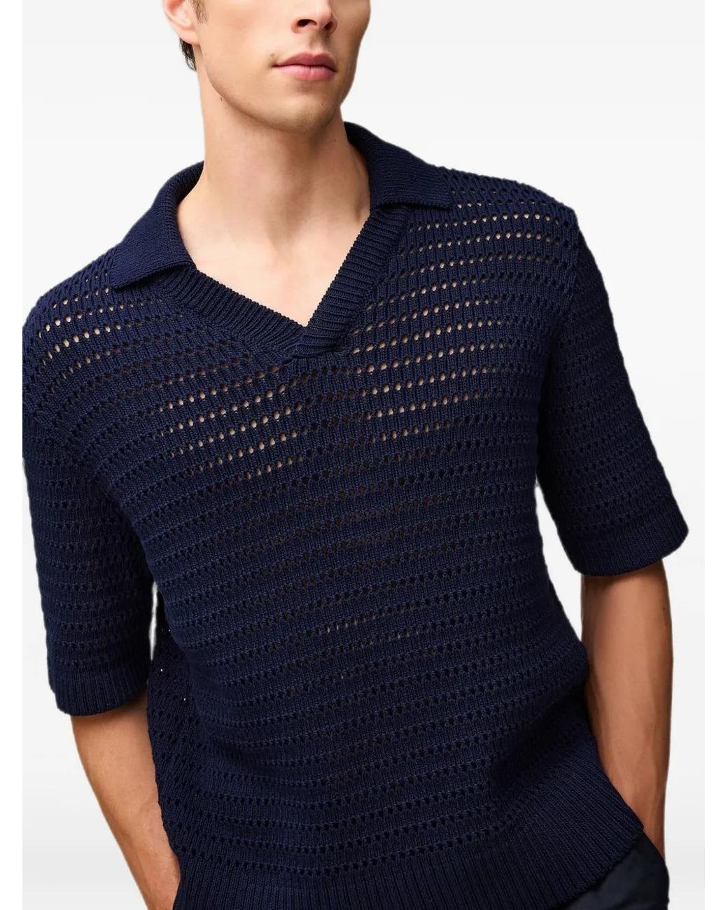 RETORI Blue V-Neck Cotton T-Shirt for men