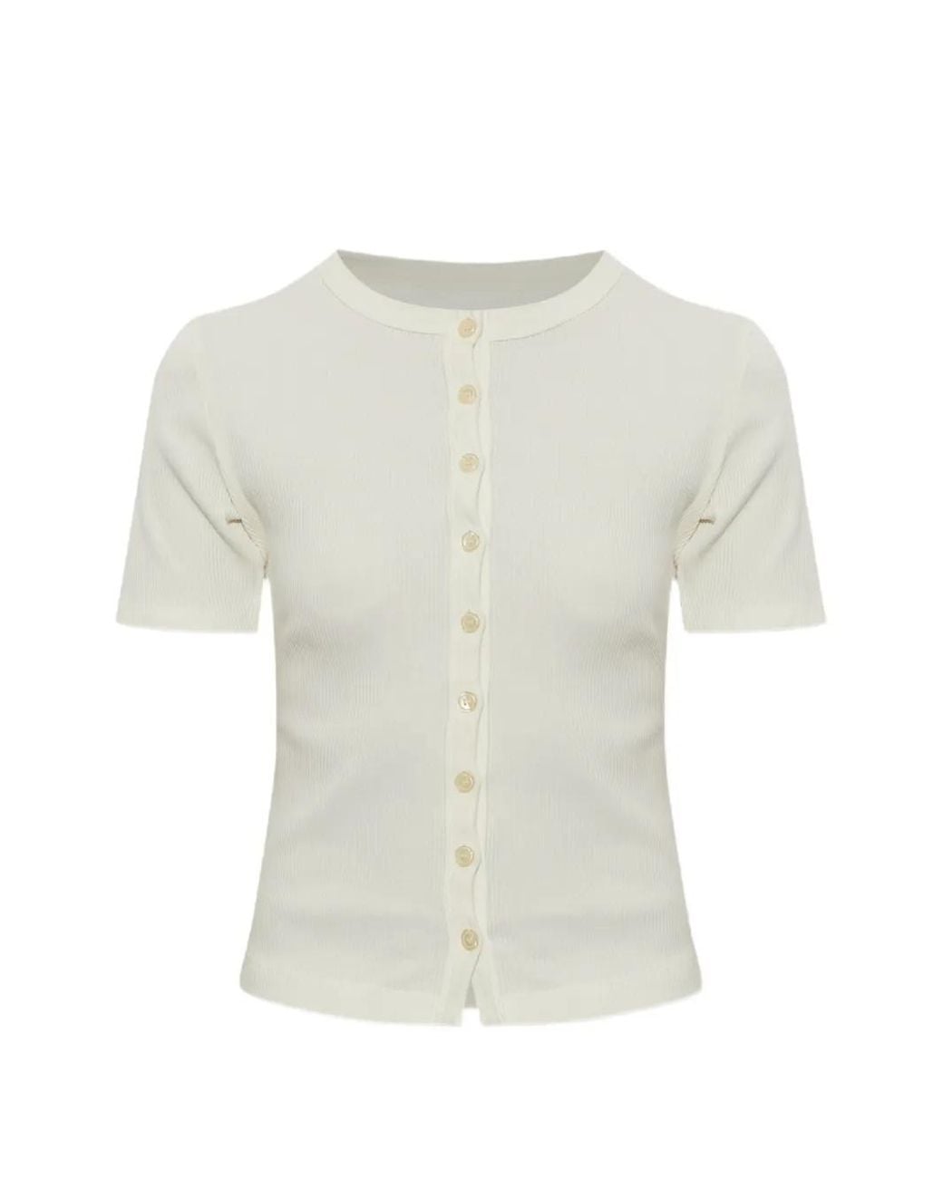 Citizens of Humanity White T-Shirt Wren En Maille Côtelée