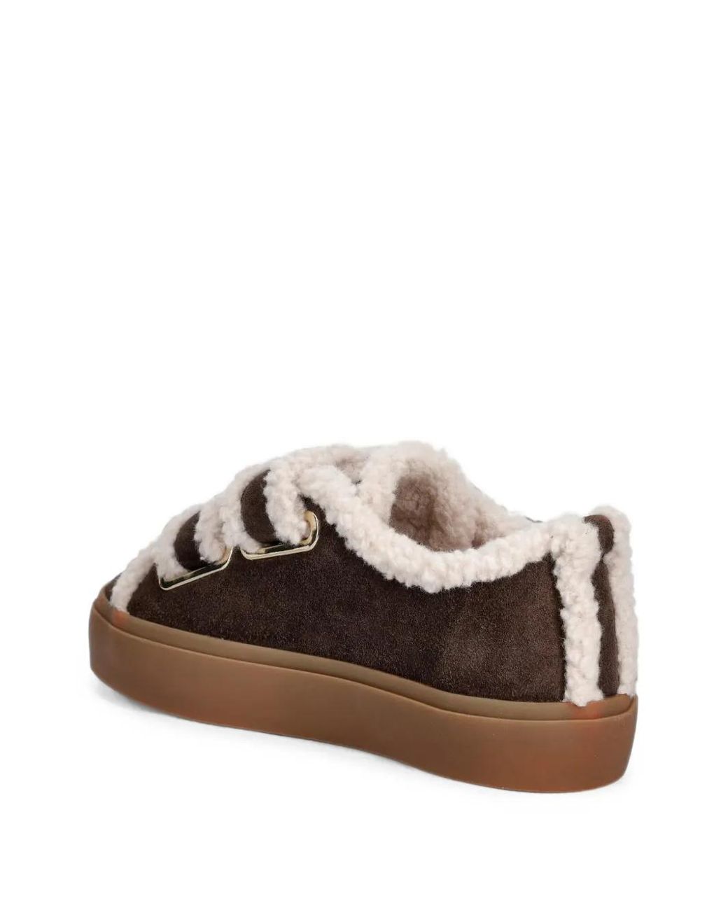 Inuikii Brown Baskets À Bords En Peau Lainée Et Boucle