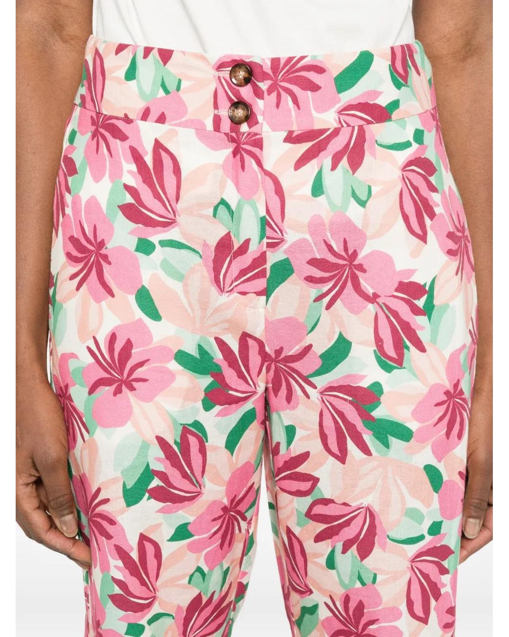 iBlues White Floral Trousers