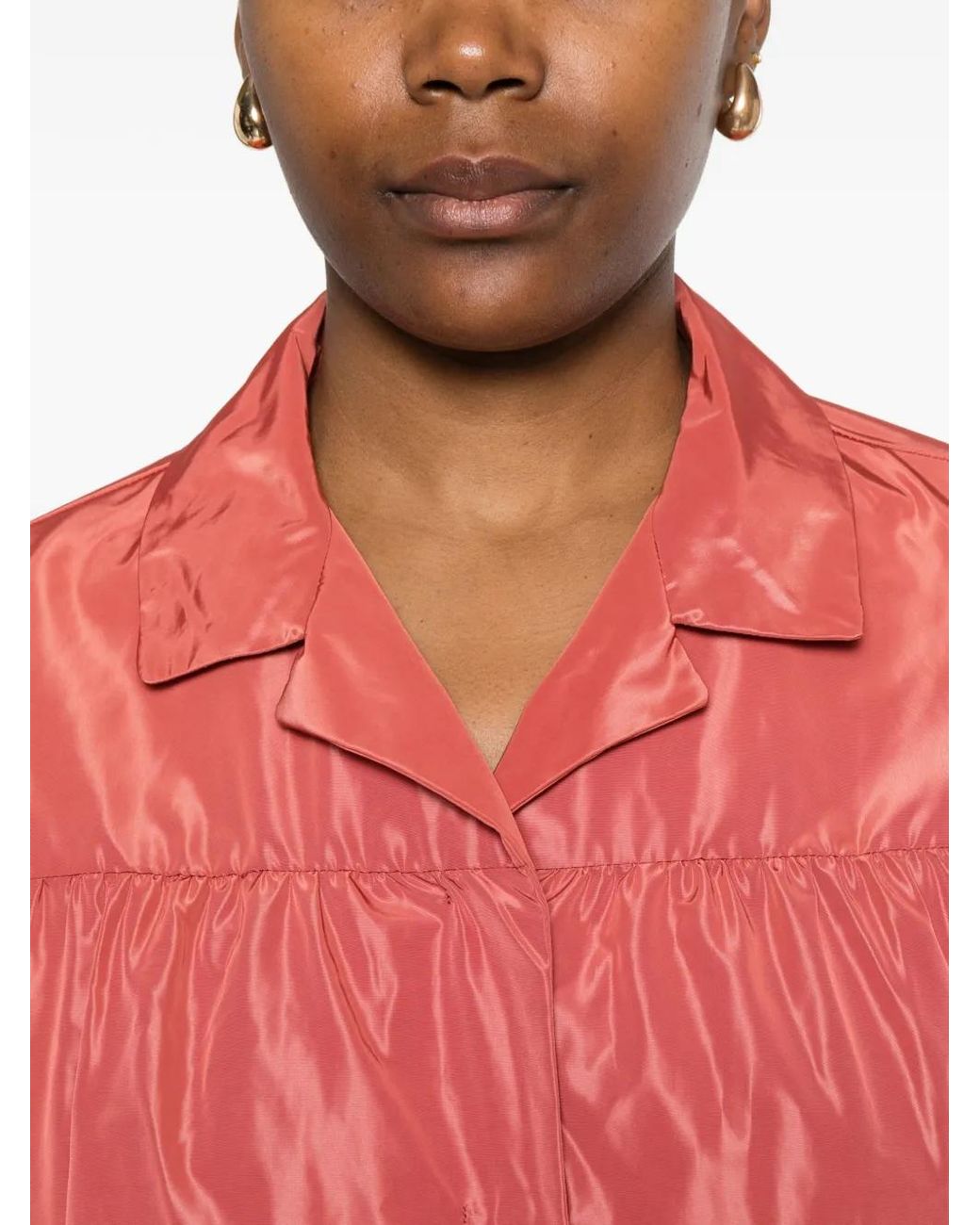 Aspesi Red Buttoned Cropped Jacket