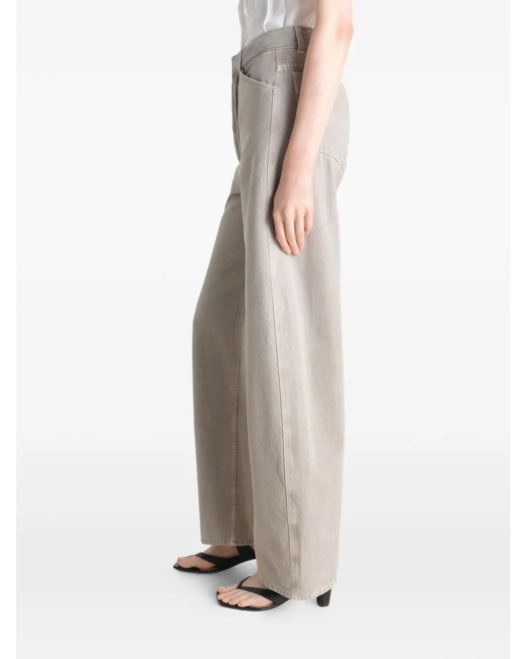 Lemaire White Twisted-Seam High-Waisted Trousers