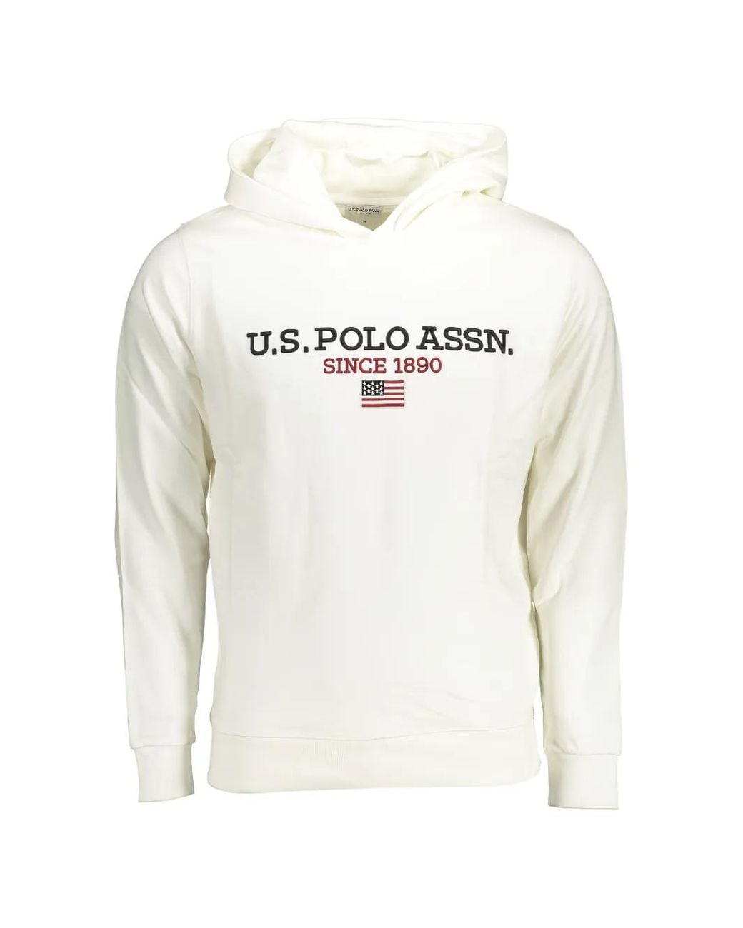 U.S. POLO ASSN. White Logo-Embroidered Hoodie for men
