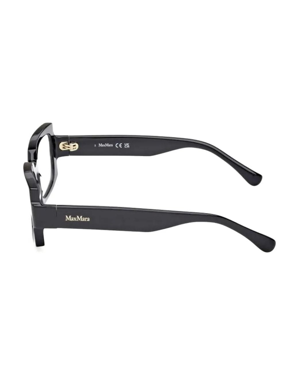 Max Mara Eyewear Black Rectangle-Frame Glasses