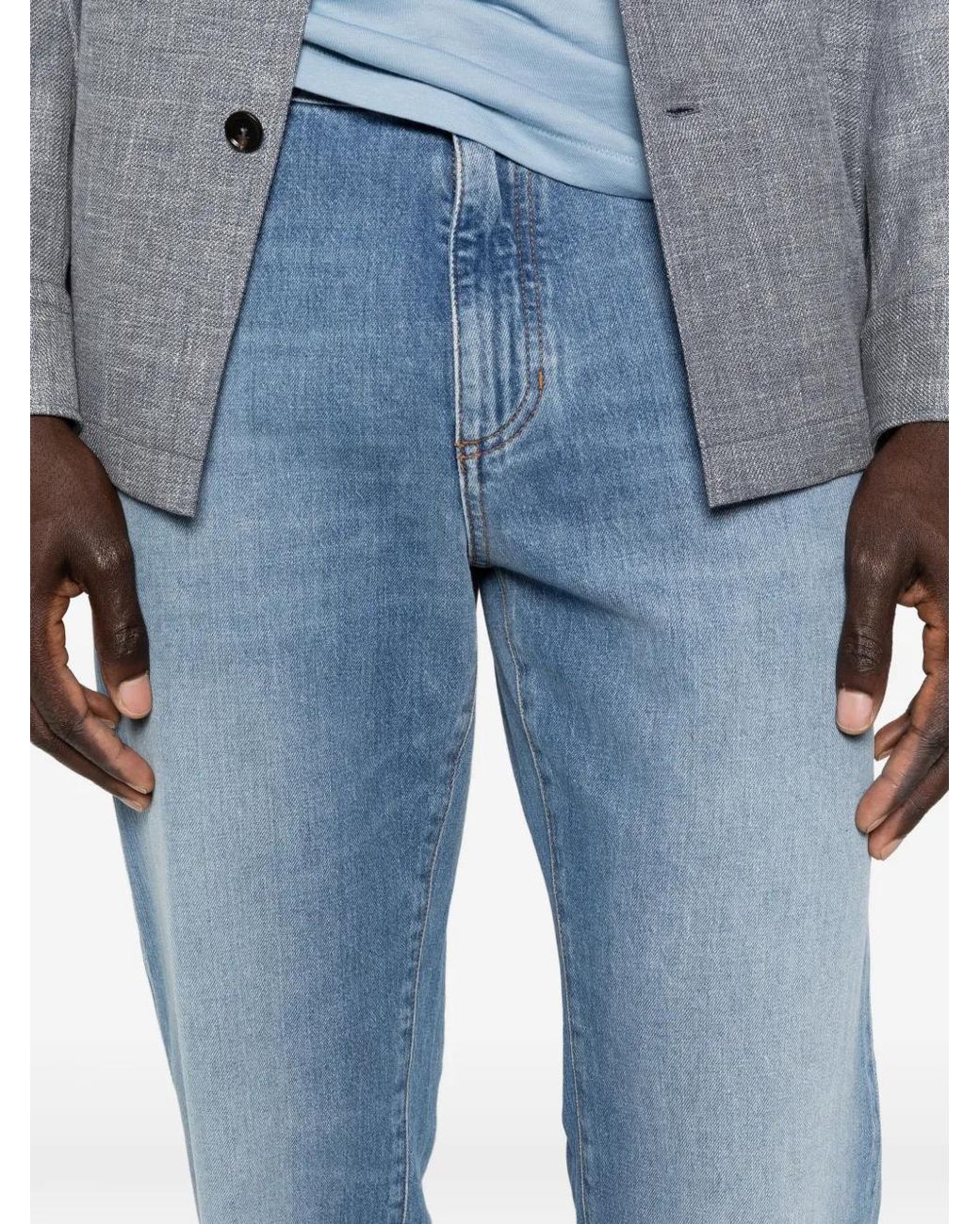 Zegna Blue Slim-Fit Jeans for men