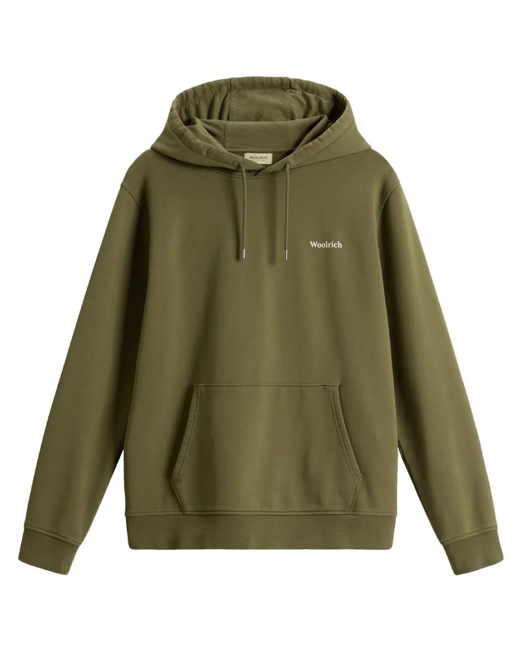 Woolrich Green Logo-Print Hoodie for men