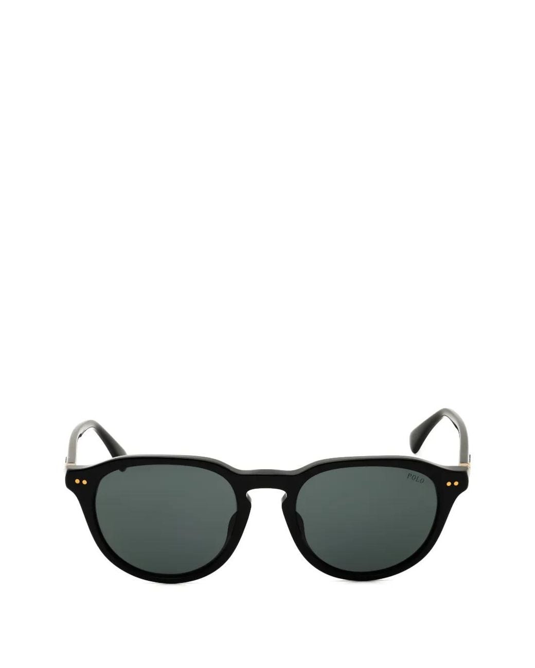 Polo Ralph Lauren Black Round-Frame Sunglasses