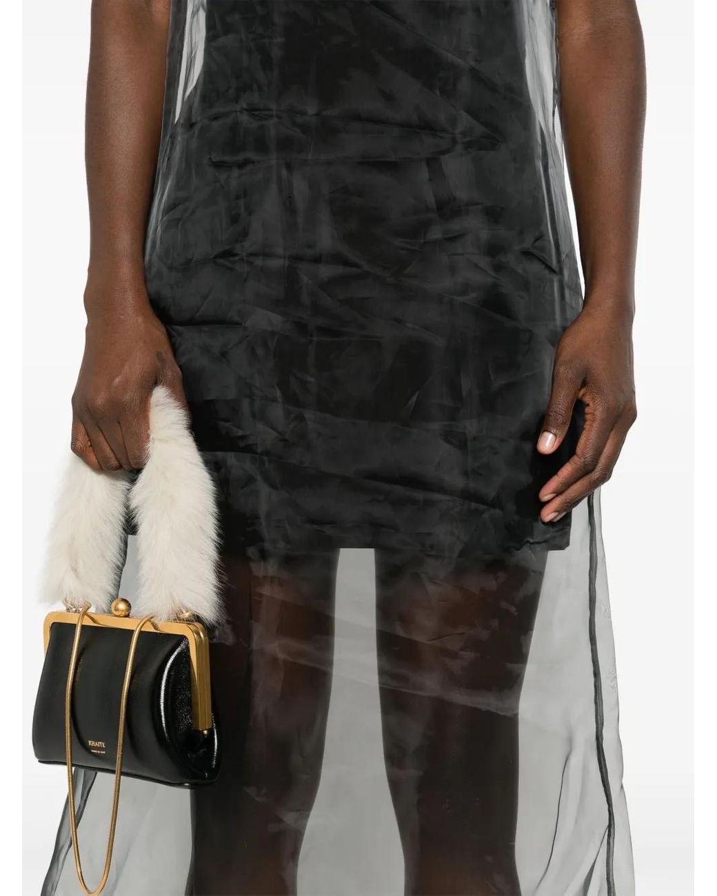 Theory Black Overlay Midi Dress