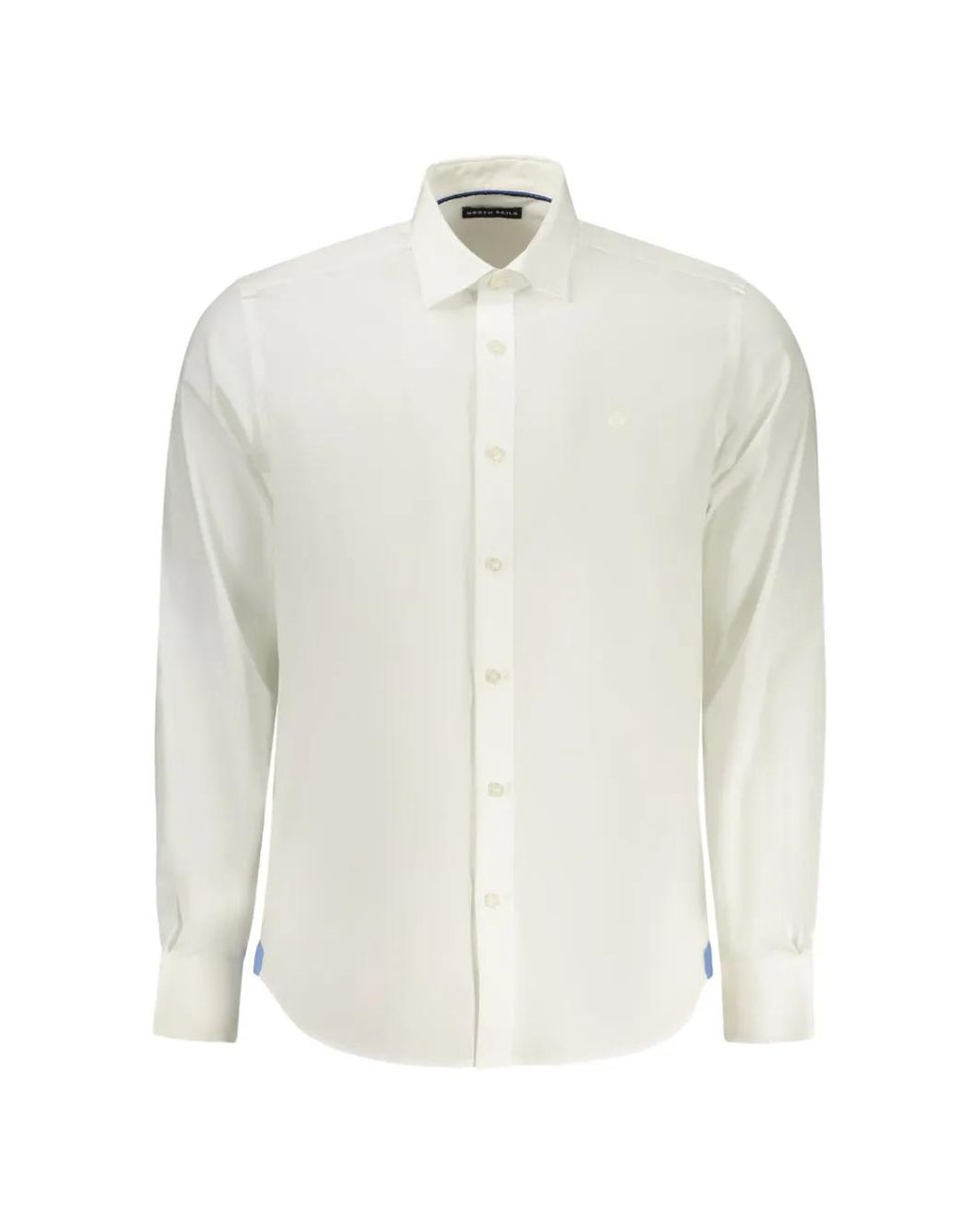 North Sails White Logo-Print Spread-Collar Shirt for men