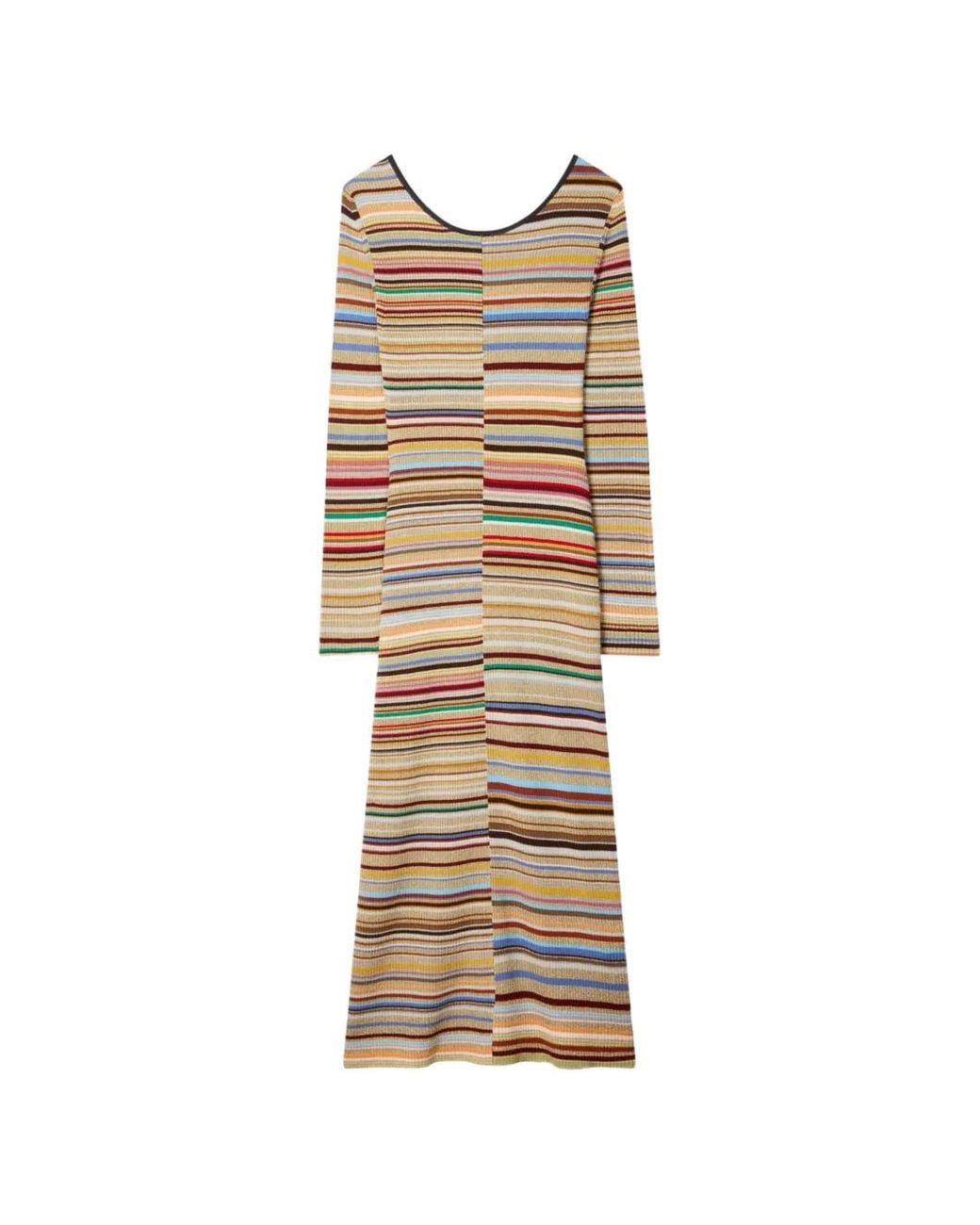 Paul Smith Natural Robe Signature Stripe En Maille Nervurée