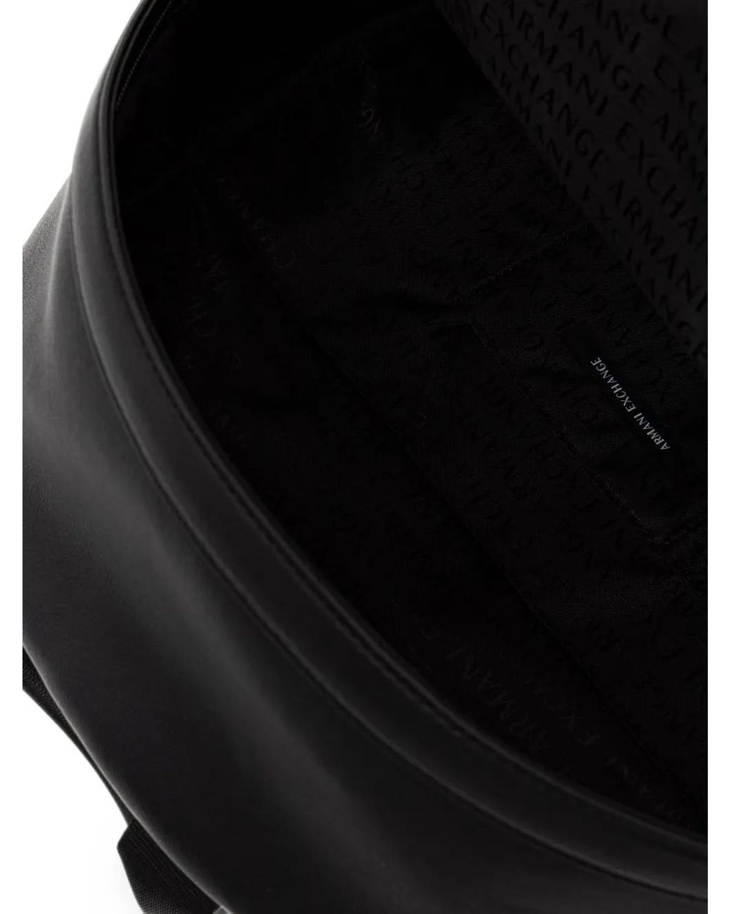 ARMANI EXCHANGE Black Logo-Patch Panelled Backpack for men