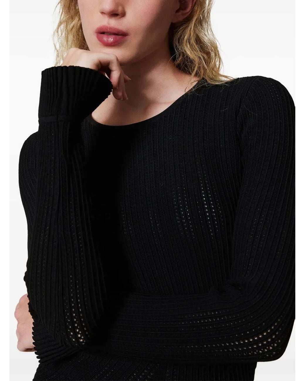 Twinset Black Long-Sleeved Mini Dress