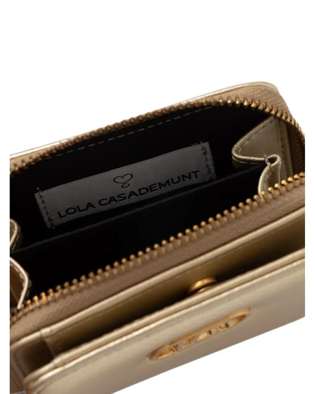 Lola Casademunt Natural Logo-Plaque Metallic Wallet
