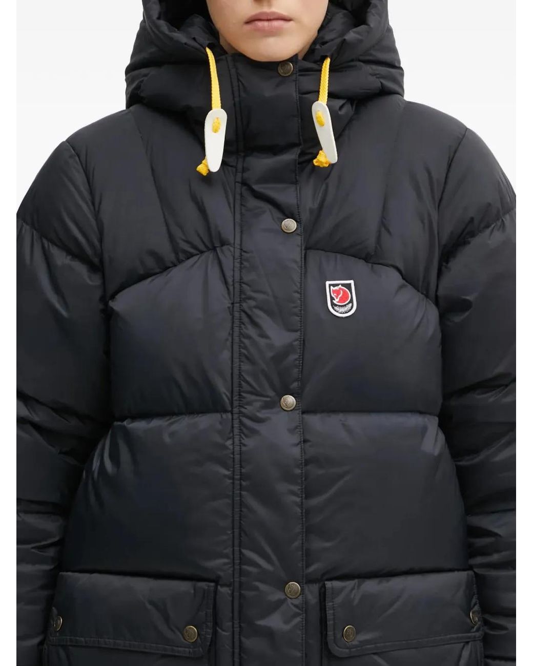 Fjallraven Black Logo-Detail Padded Coat