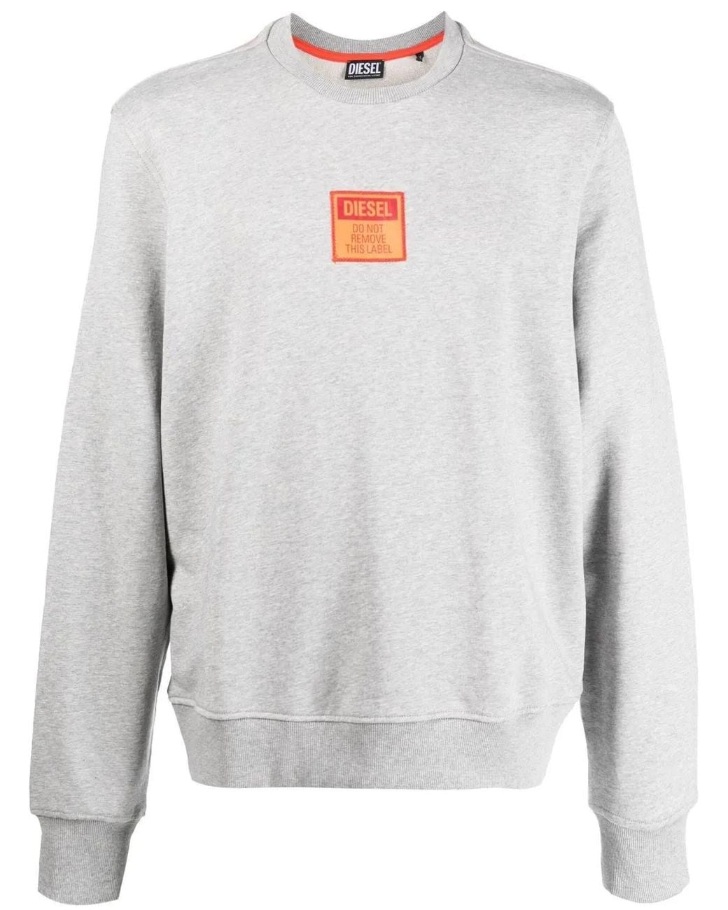 DIESEL White S-Ginn-E2 Logo-Appliqué Sweatshirt for men