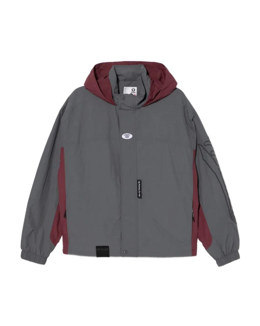 Aape By A Bathing Ape Gray Logo-Embroidered Jacket for men