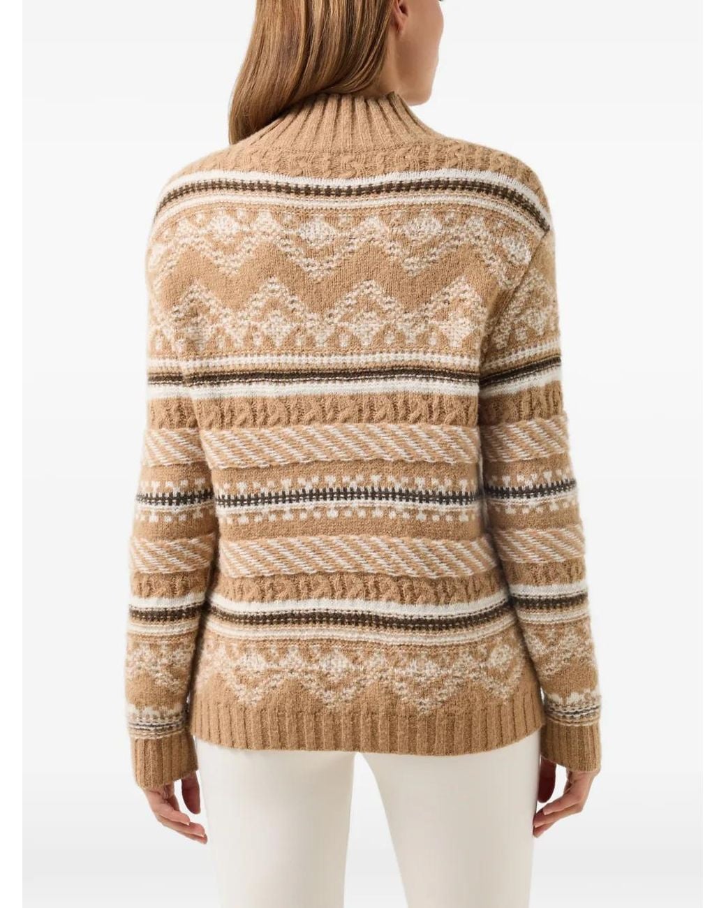 Bogner Natural Rosa Jacquard-Knit Sweater
