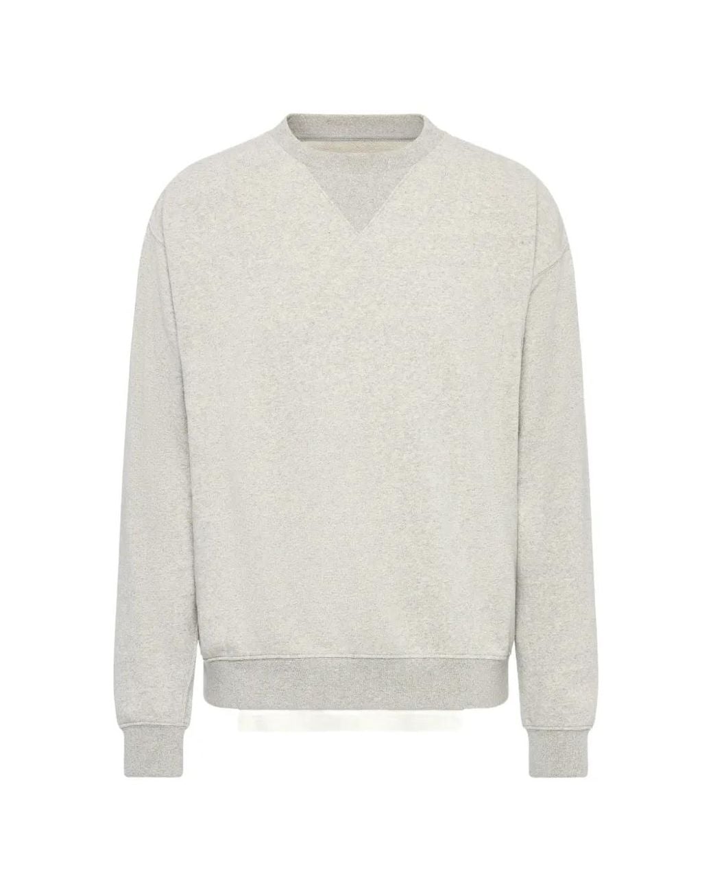 Maison Margiela White Double-Layered Raw-Hem Sweatshirt for men