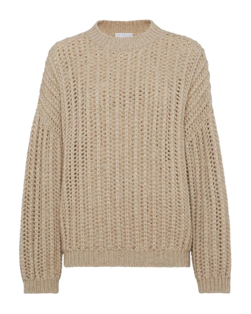 Brunello Cucinelli Natural Chunky-Knit Cashmere Sweater