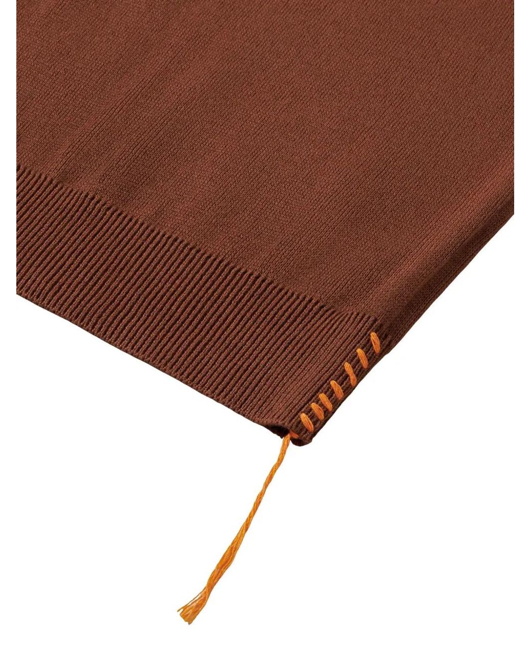 Fortela Brown Half-Zip Pocket Polo Shirt for men