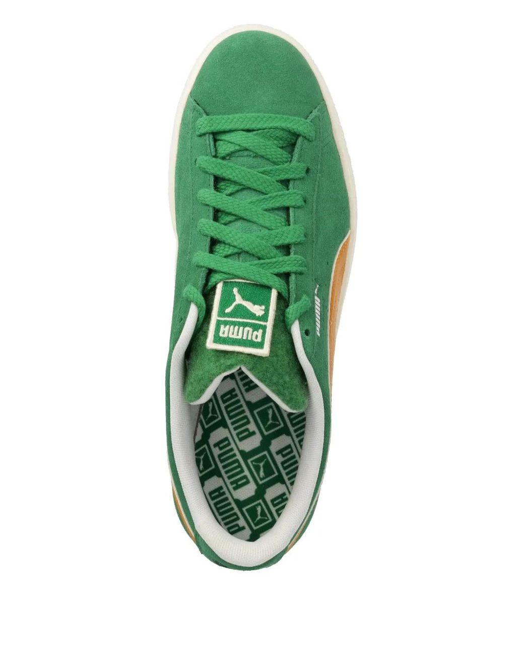 PUMA Green Suede Patch Sneakers for men