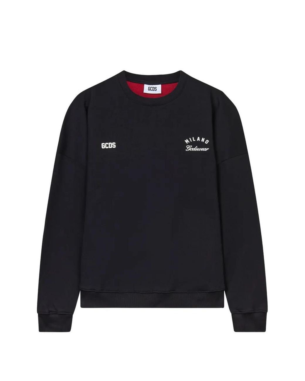 Gcds Black Logo-Print Panelled Sweatshirt for men
