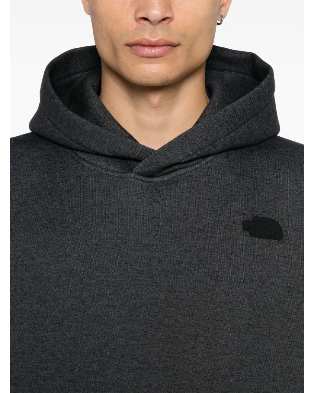 The North Face Black Rubberised-Logo Hoodie for men