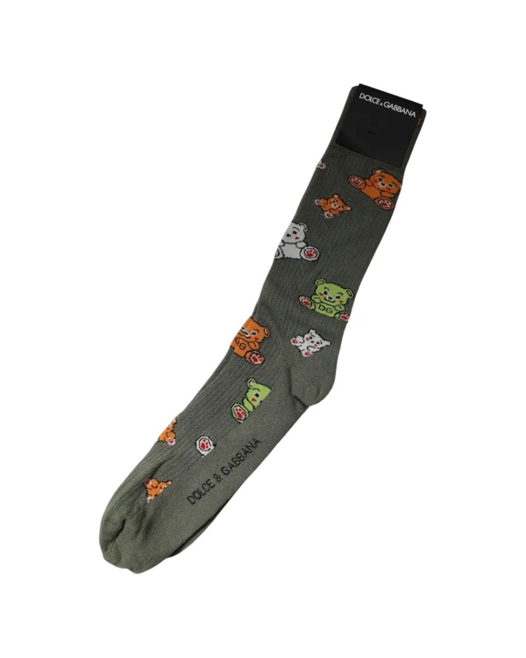 Dolce & Gabbana Green Dg Bear-Pattern Socks for men