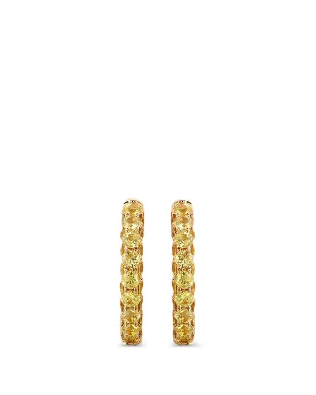 Graziela Metallic Sapphire Three-Sided Hoop Earrings