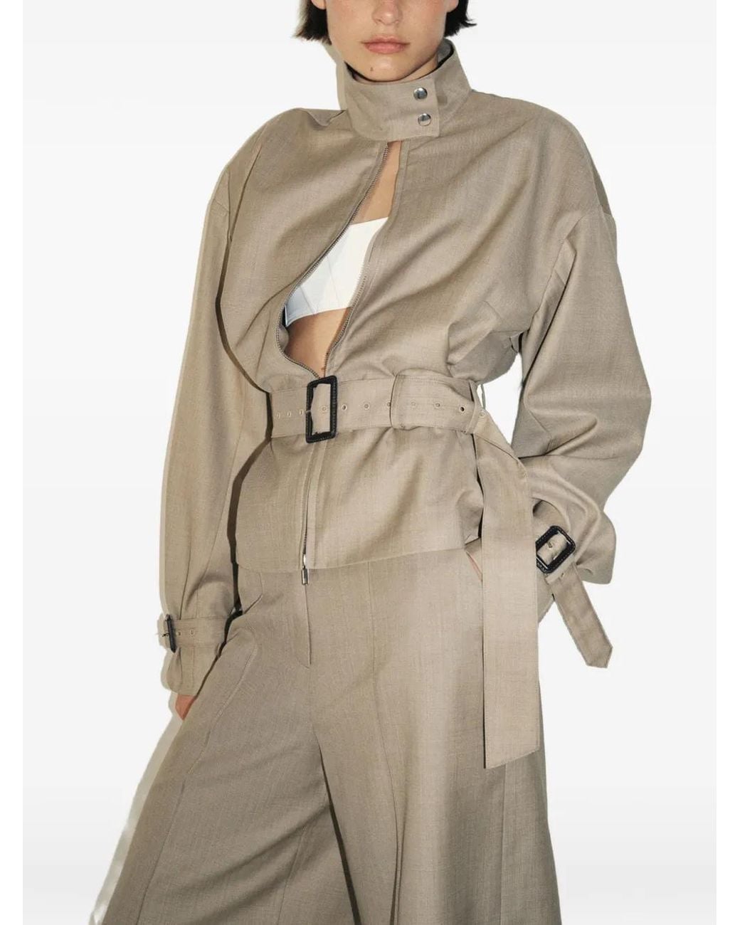 Anna Quan Natural Zaha Belted Bomber Jacket