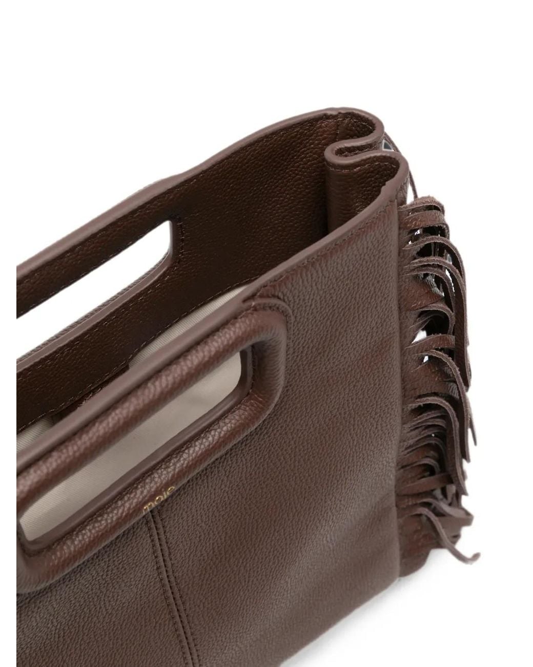 Maje Brown Handtasche Mit Fransen