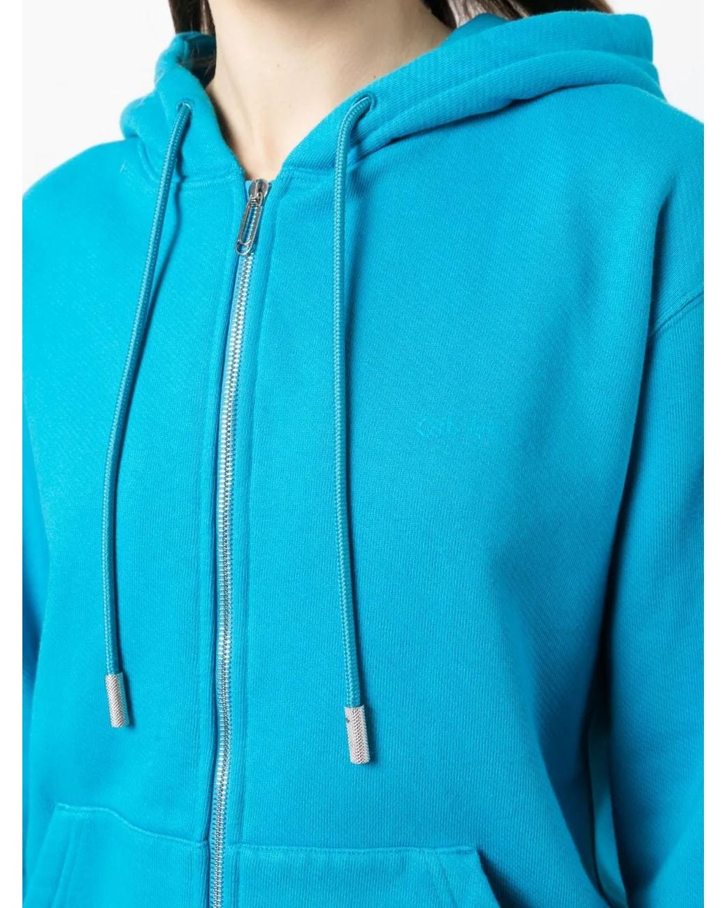 Off-White c/o Virgil Abloh Blue Diag-Print Zip-Front Hoodie