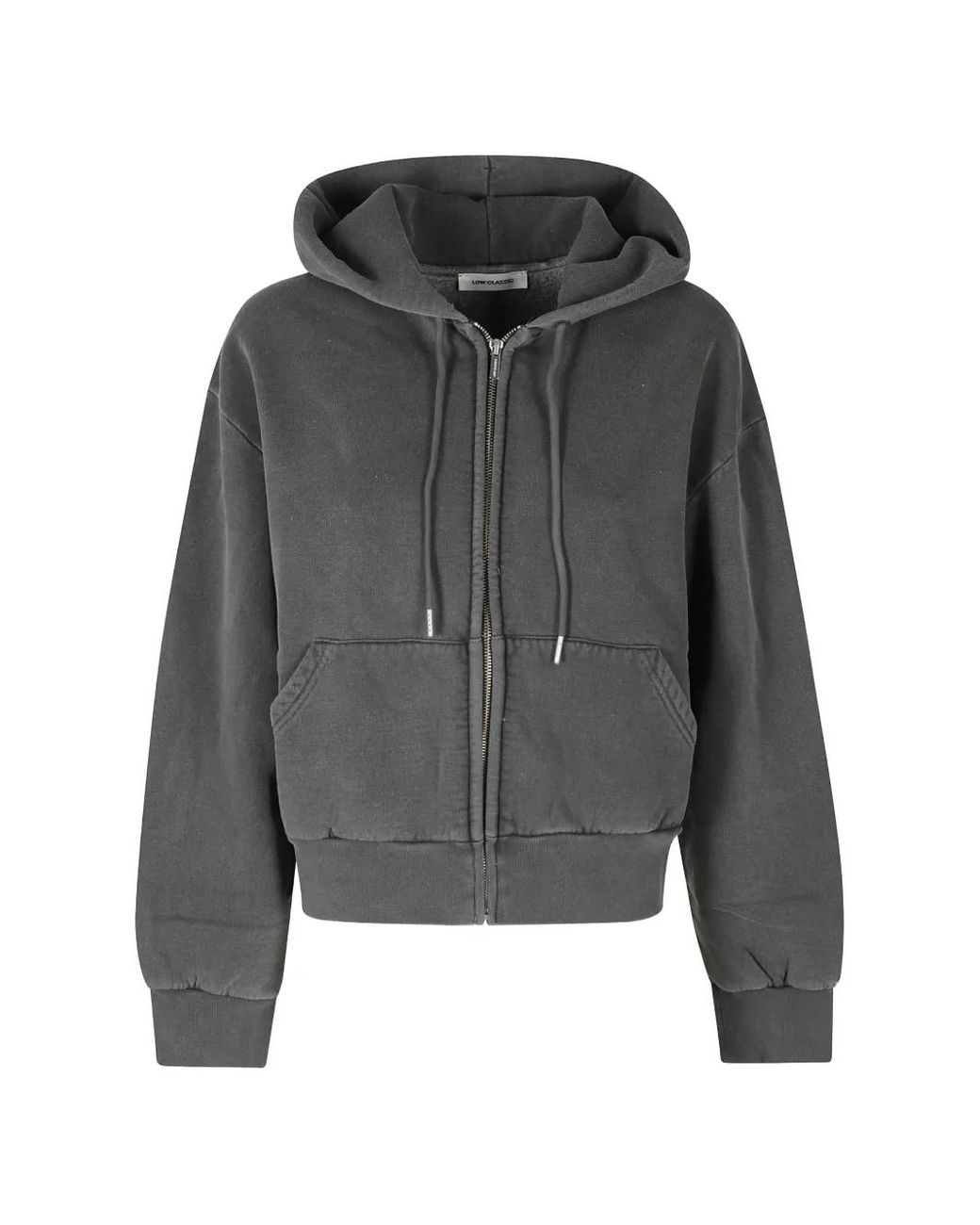 Low Classic Gray Washed Zip-Up Hoodie