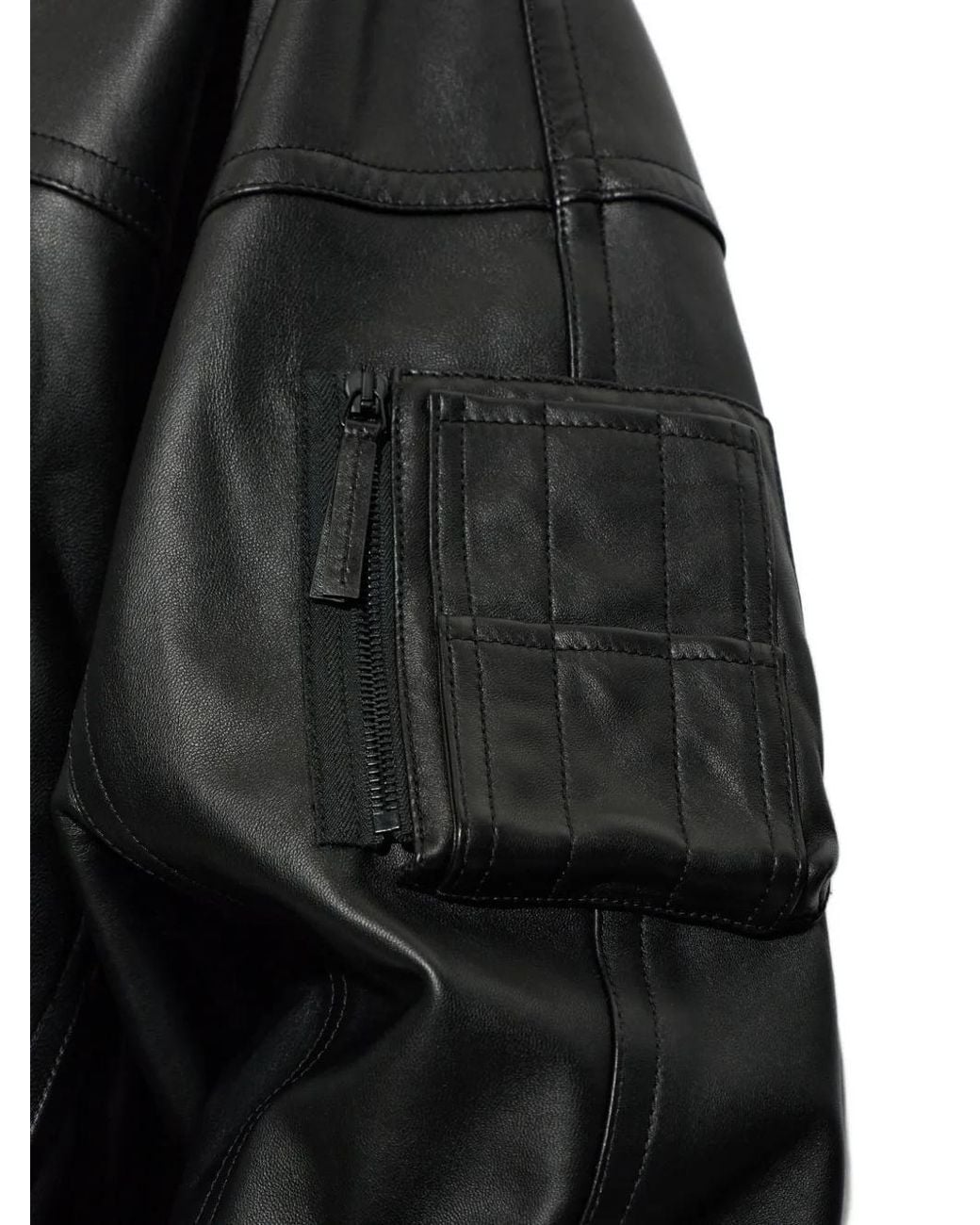 Balenciaga Black Hooded Leather Jacket for men