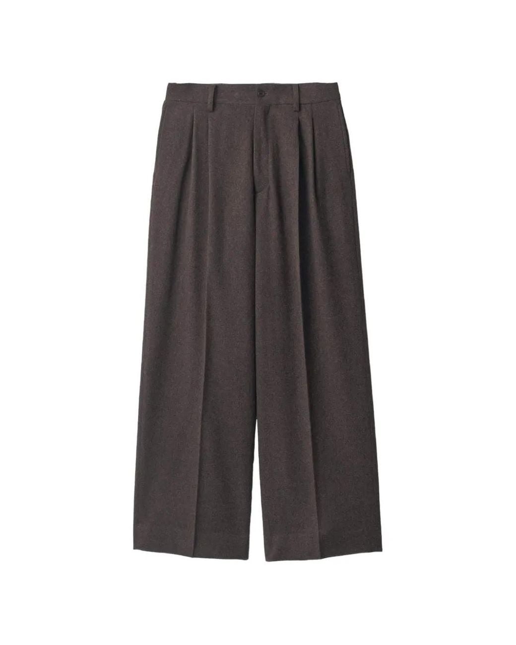 Ssstein Gray Pleated Wool Trousers