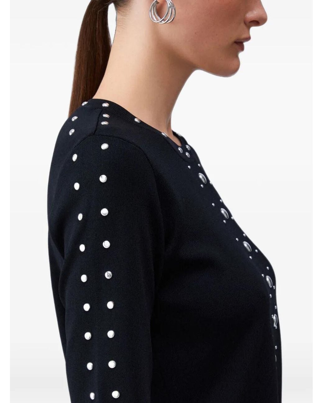 Liu Jo Black Knit Top With Studs