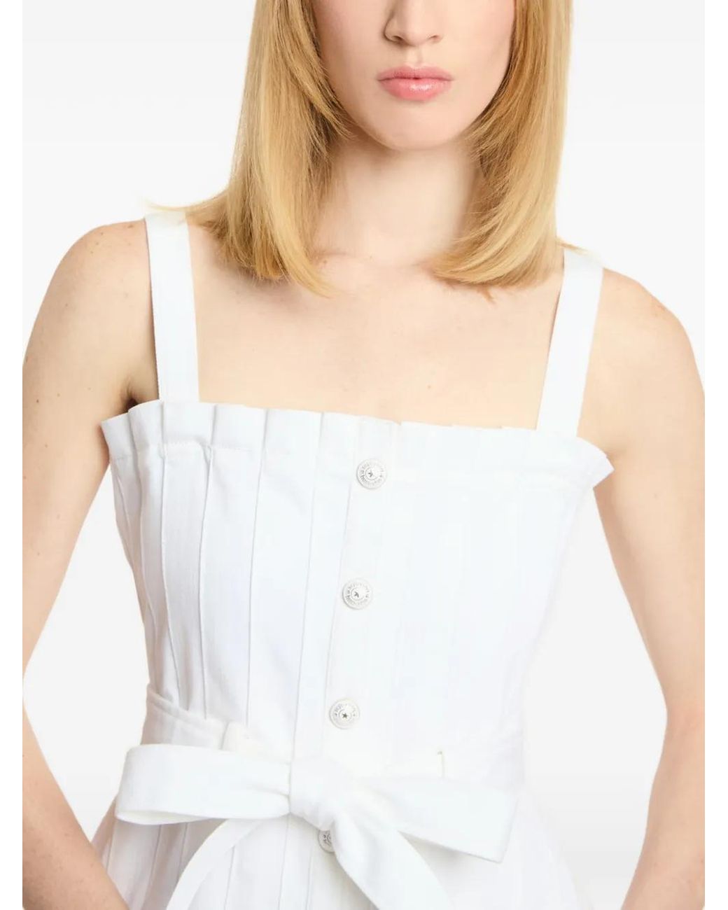 Cinq À Sept White Branwen Pleated Dress