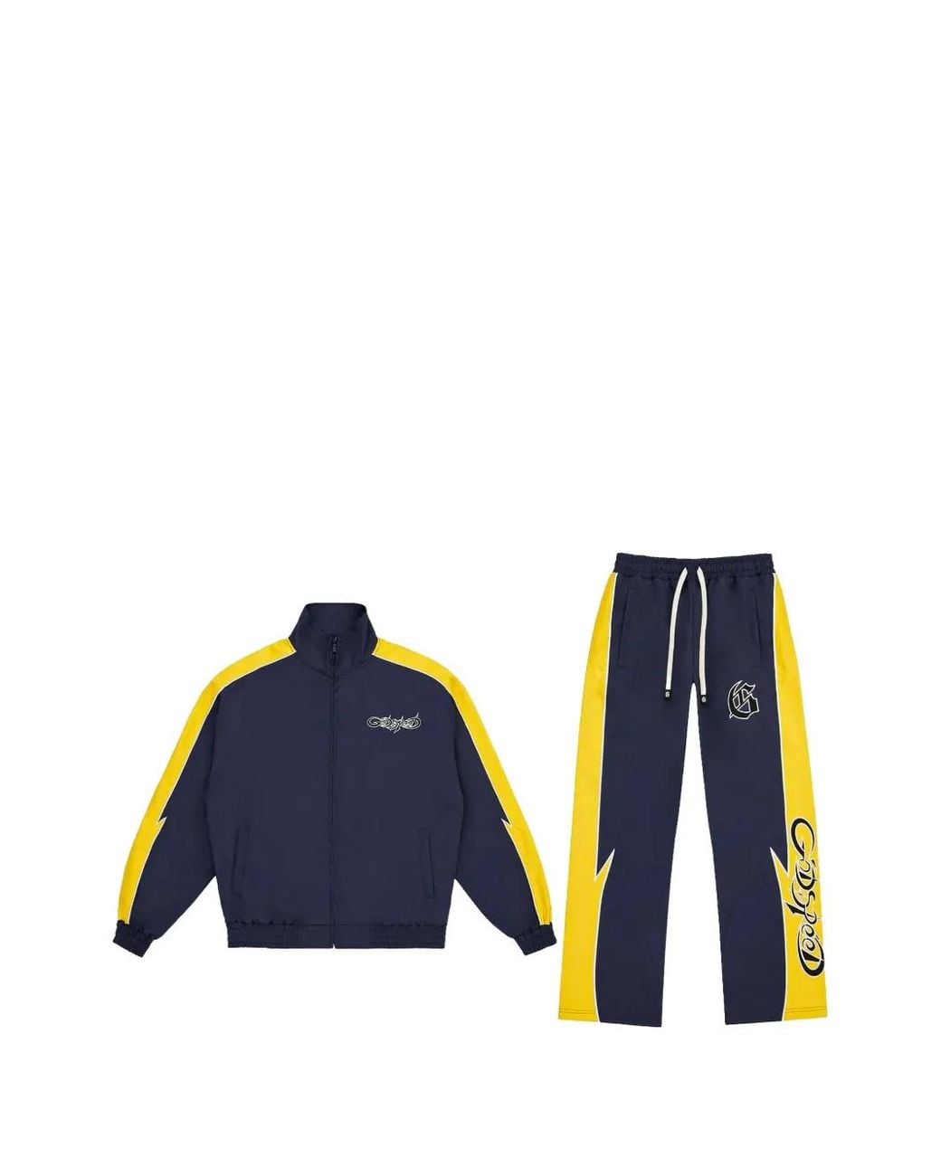 Godspeed Blue Logo-Print Contrast-Panel Tracksuit for men