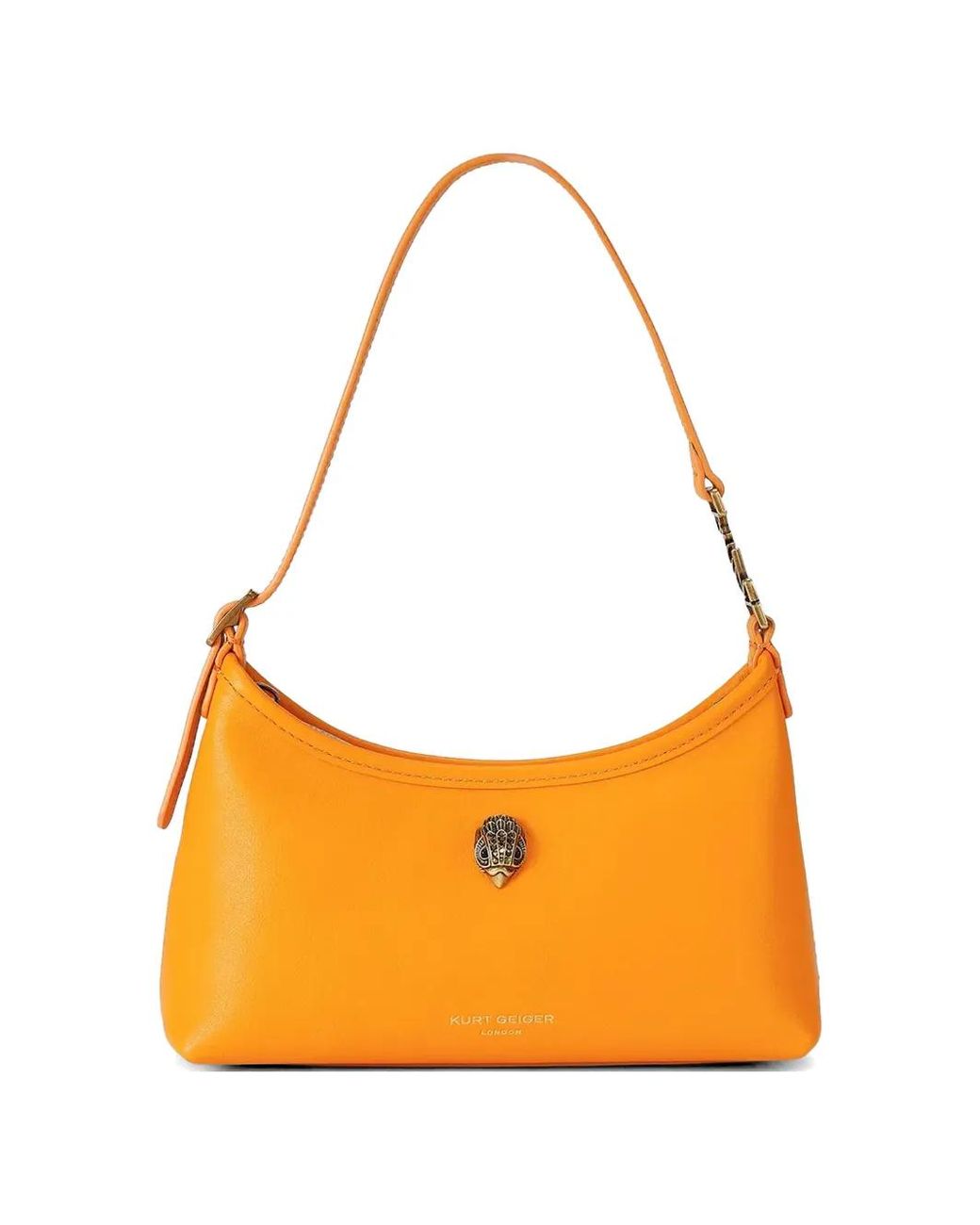 Kurt Geiger Orange Eagle-Head Logo-Plaque Shoulder Bag