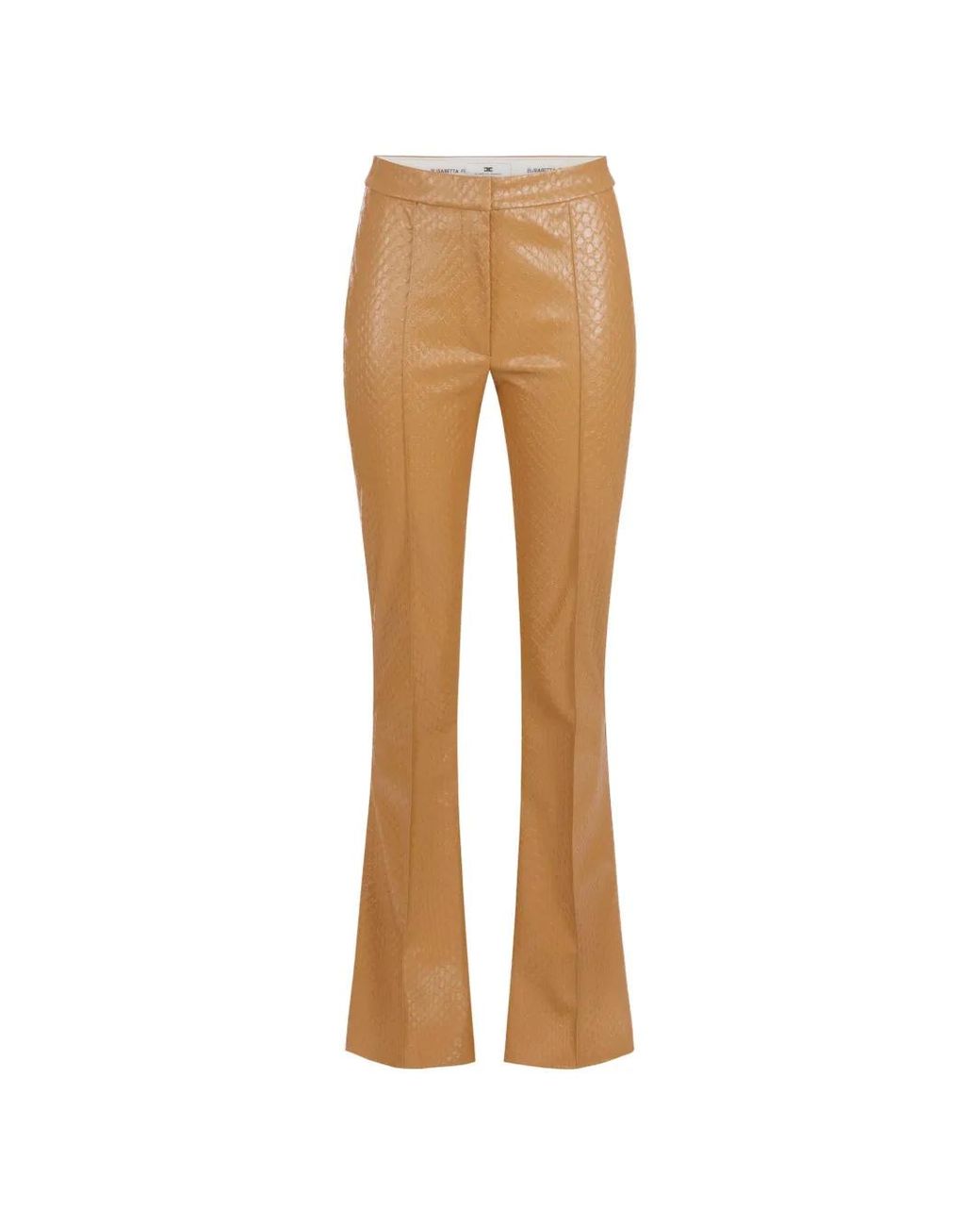 Elisabetta Franchi Natural Trousers With Fish Scale Pattern