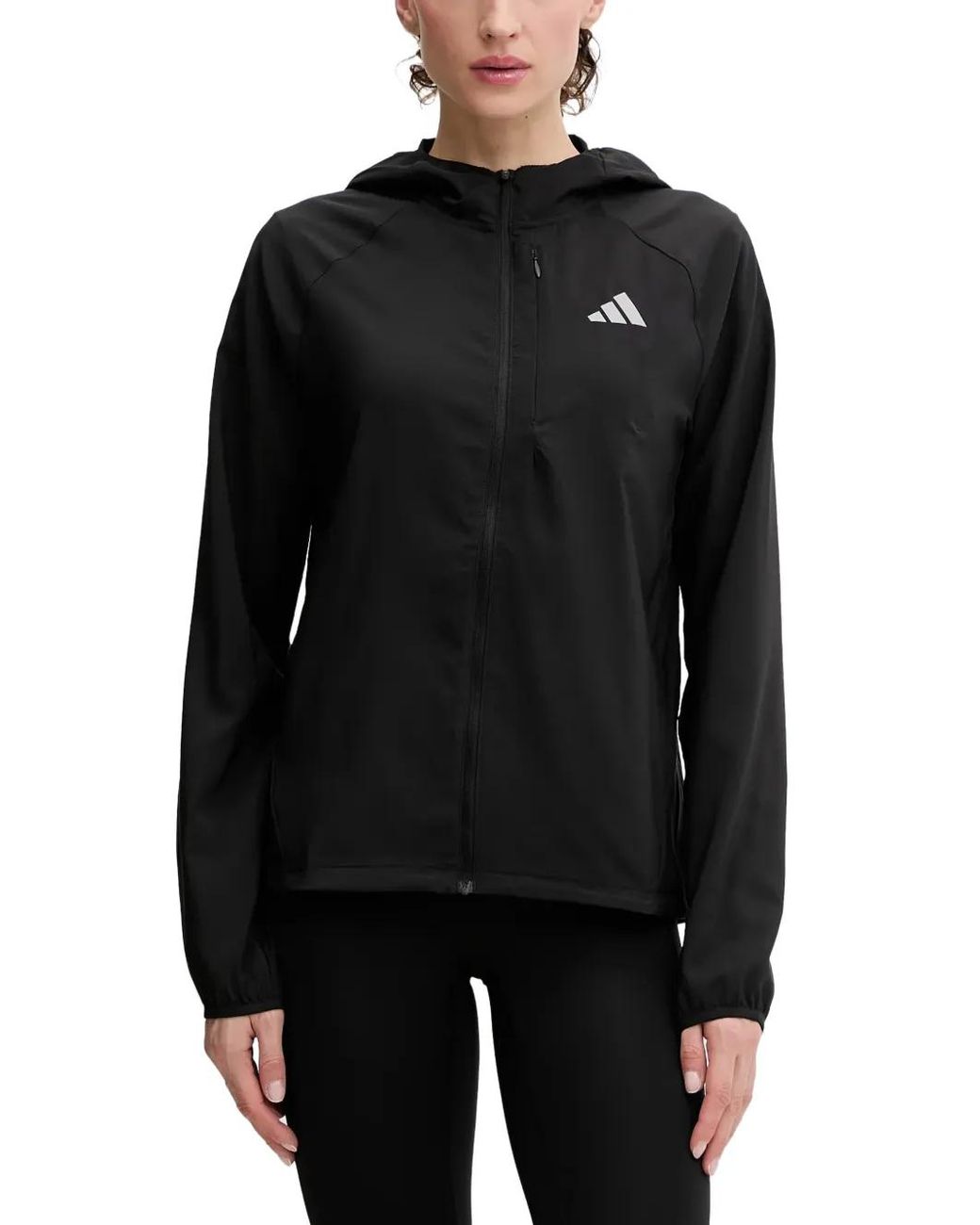 Adidas Black Logo-Print Hooded Jacket