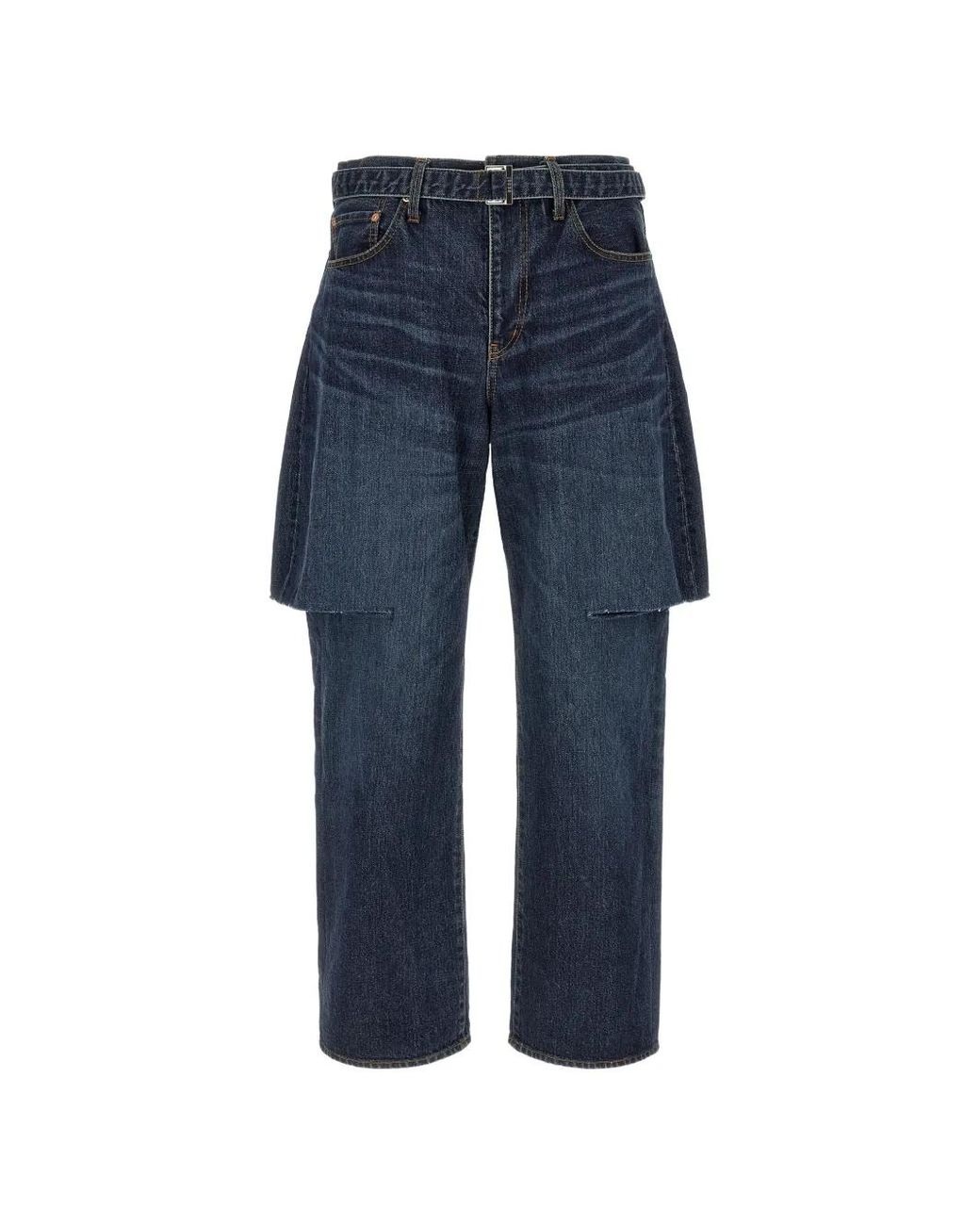 Sacai Blue Jean Droit À Taille Ceinturée for men