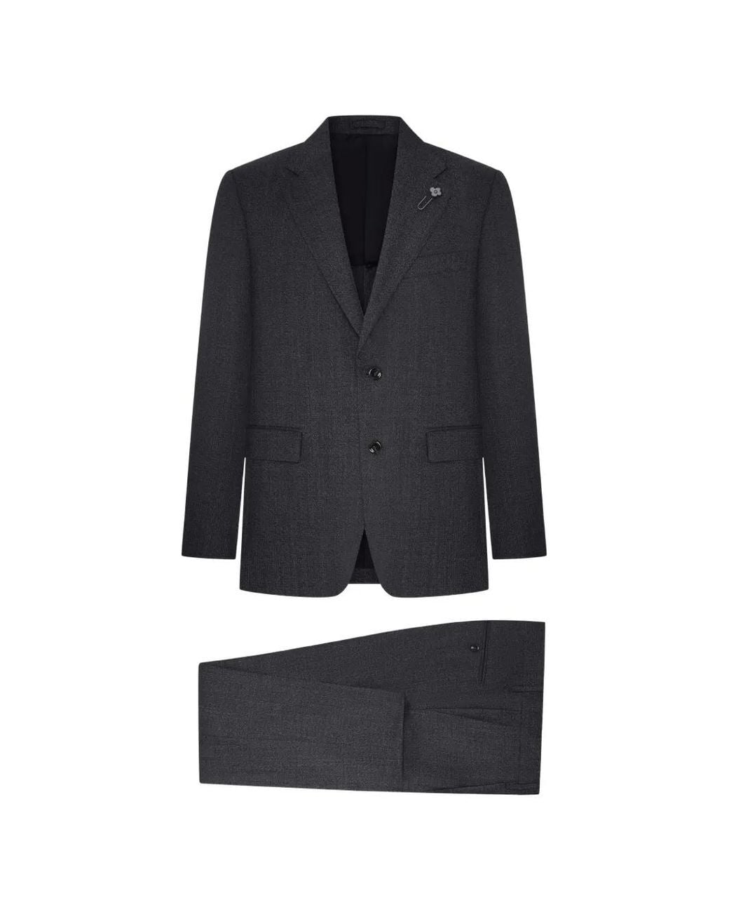 Lardini Blue Flower-Pin Single-Breasted Suit for men