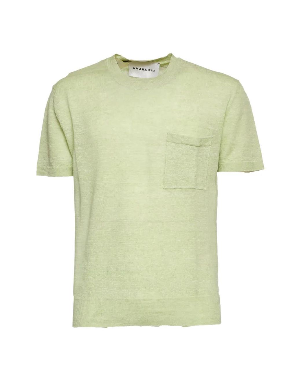 Amaranto Green Crewneck Chest Pocket T-Shirt for men