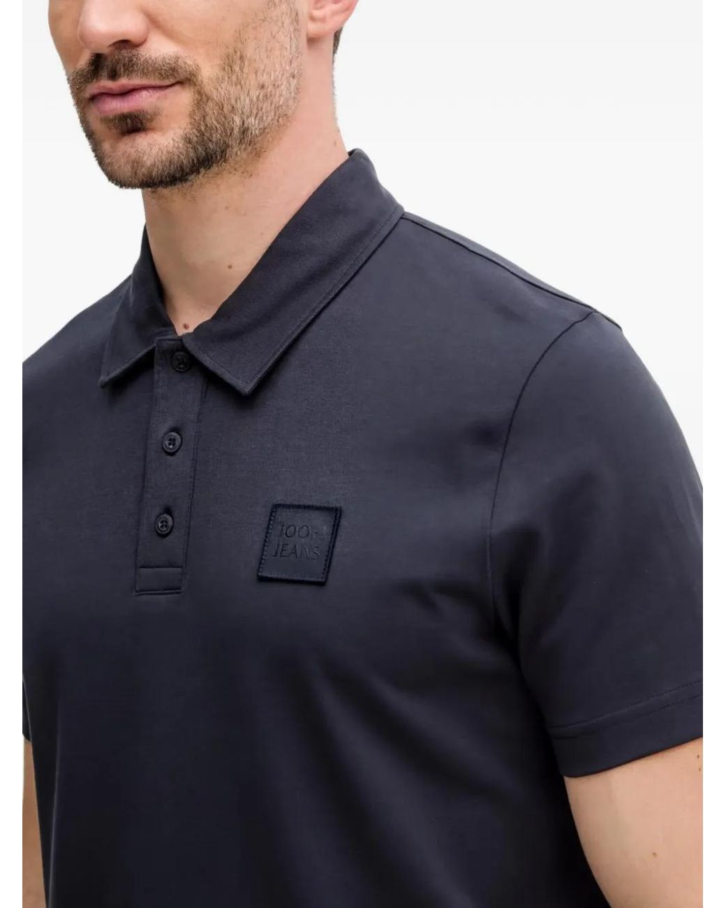 Joop! Blue Logo-Appliqué Polo Shirt for men