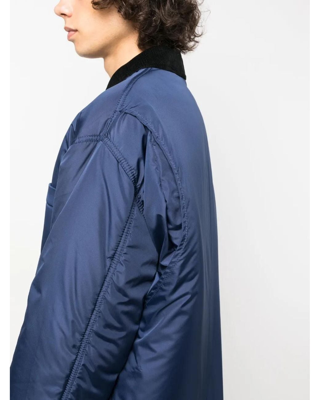 Marni Blue Logo-Patch Lightweight Jacket for men