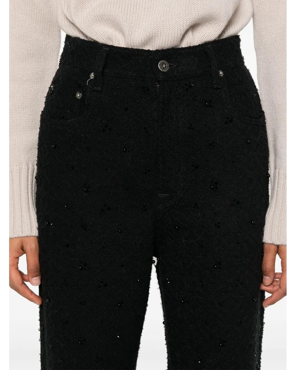 Golden Goose Deluxe Brand Black Crystal-Embellished Trousers