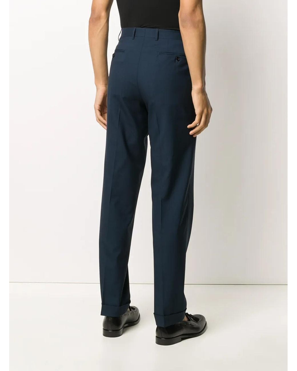 Canali Blue Slim Tailored Trousers for men